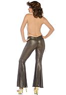 70s disco diva, top and pants costume, halterneck, chain, wrinkles